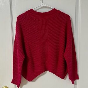 Mango Cropped Chunky Knit Sweater